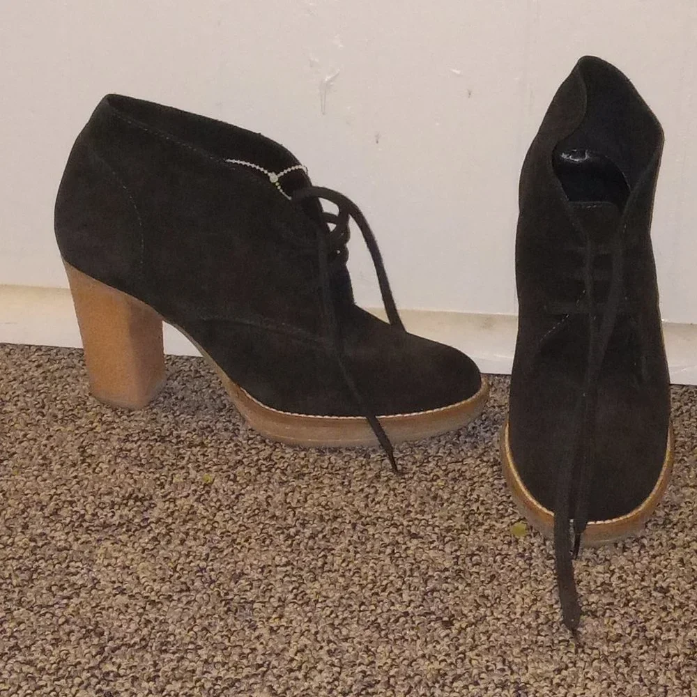 J. Crew black Suede ankle booties with rubber soles - Picture 1 of 6
